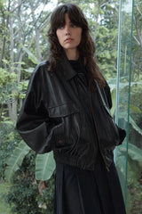 Distressed Loose Leather Jacket