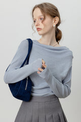 French One-Shoulder Swing Knit