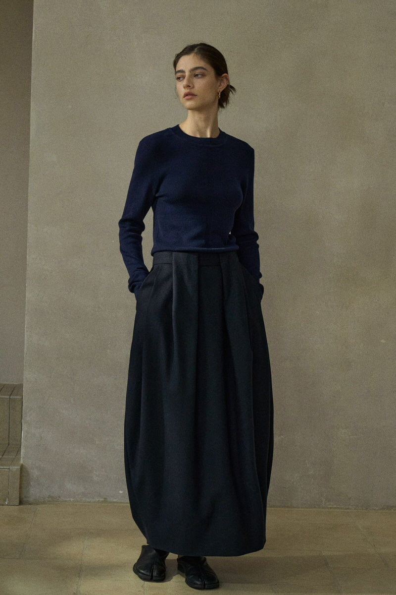 Three-Dimensional Pleated Flower Bud Skirt