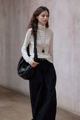 Semi-Turtleneck Knitted Sweater