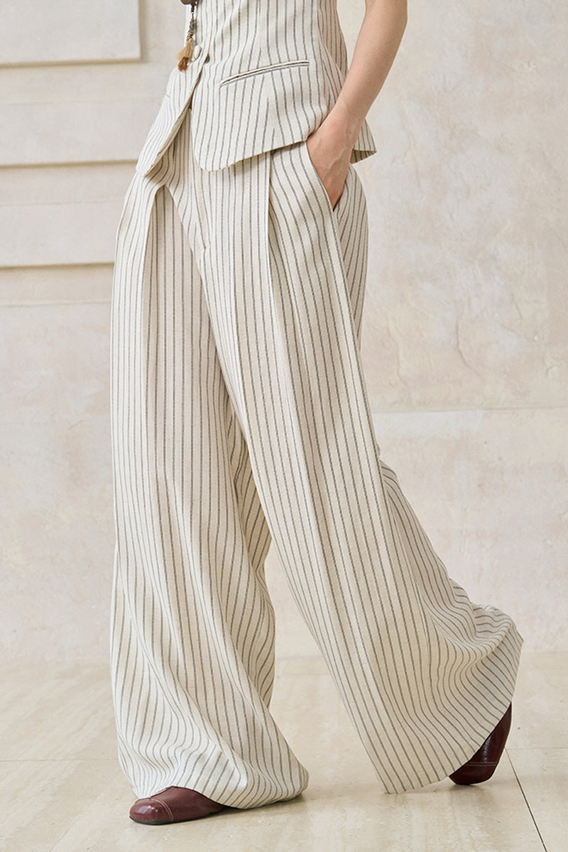 Wide-Leg Stripe Pants