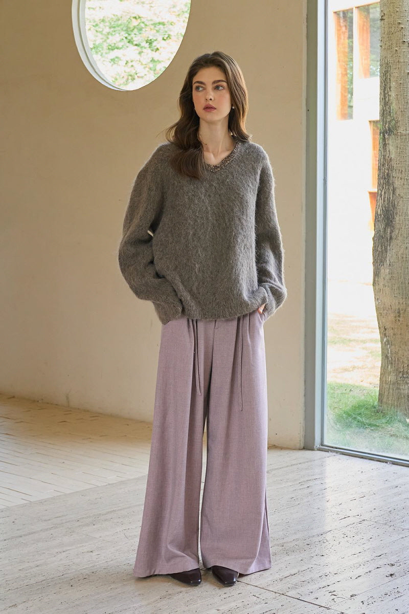 Casual Wide-Leg Straight Trousers