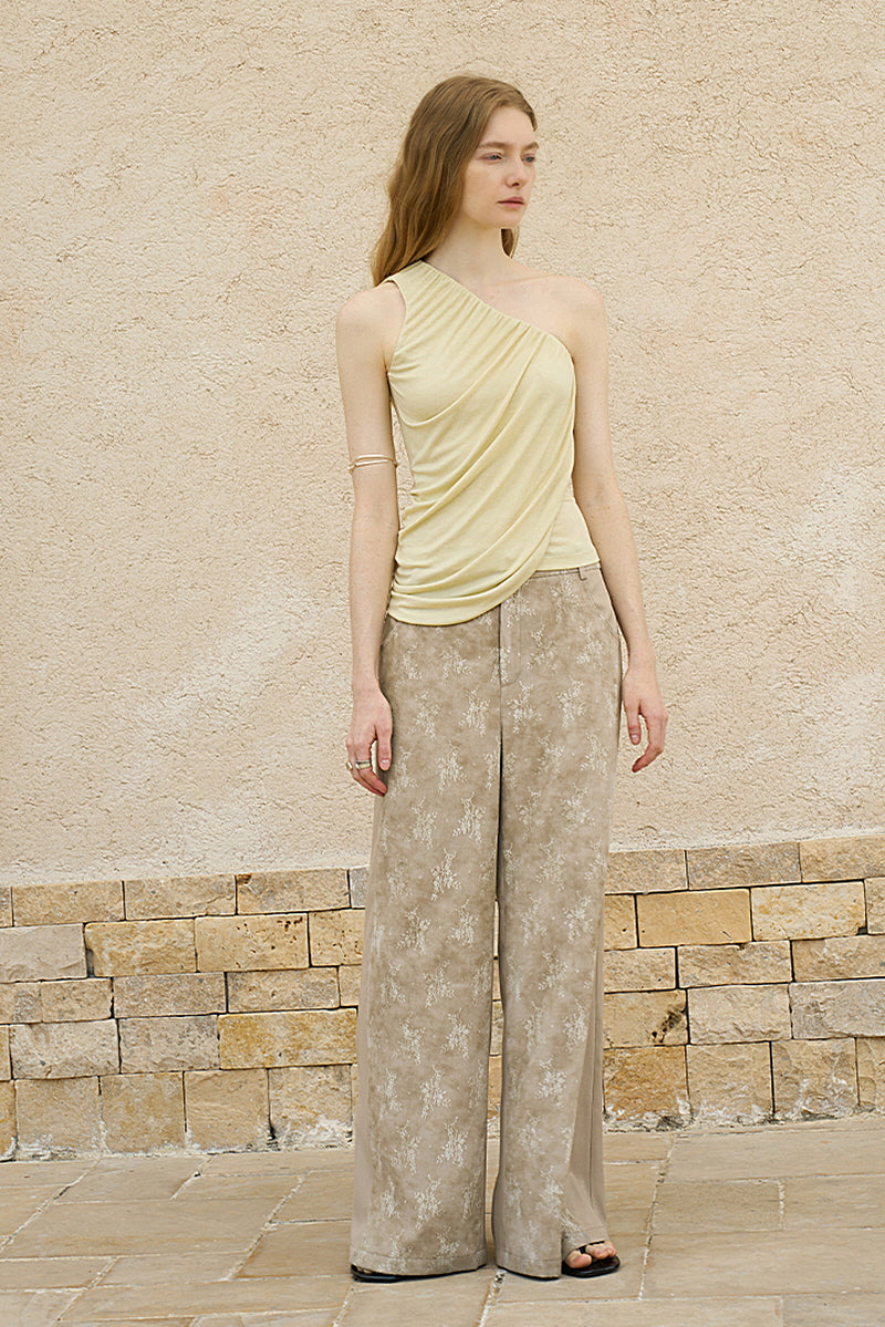 Cut-Out Panelled Straight-Leg Trousers