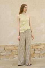 Cut-Out Panelled Straight-Leg Trousers