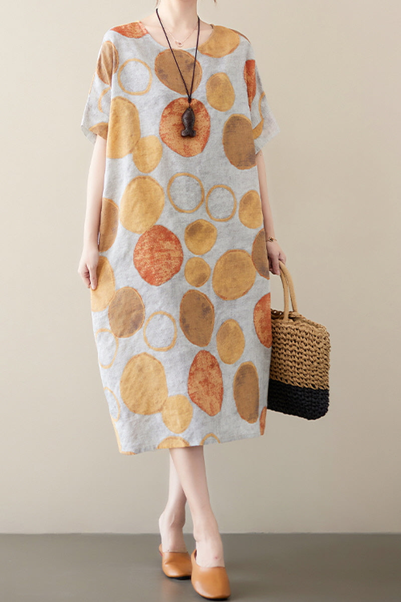 Polka Loose Linen Dress