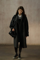 Retro Reversible Stand-Up Collar Hand-Sewn Coat