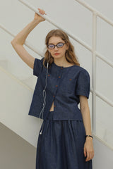 Gathered High Waist Midi Skirt