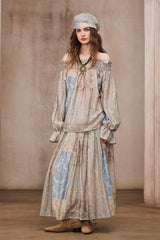 French Vintage Haze Blue Skirt