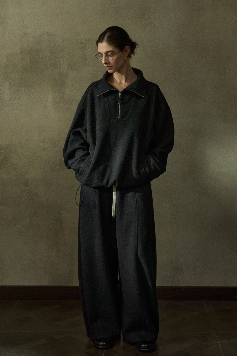 Floral-Texture Airy Slacks