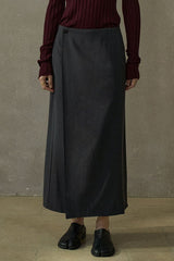 Layered Overlap Long Skirt