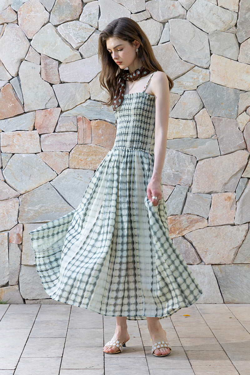 Pleated Slip Maxi Dress