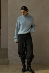 Drawstring Tapered Knit Pants