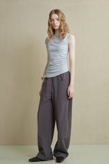 Irregular Slanted Shoulder Vest Top