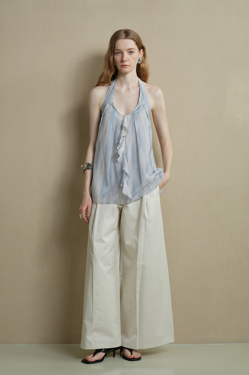 Ruffle Halterneck Loose Top