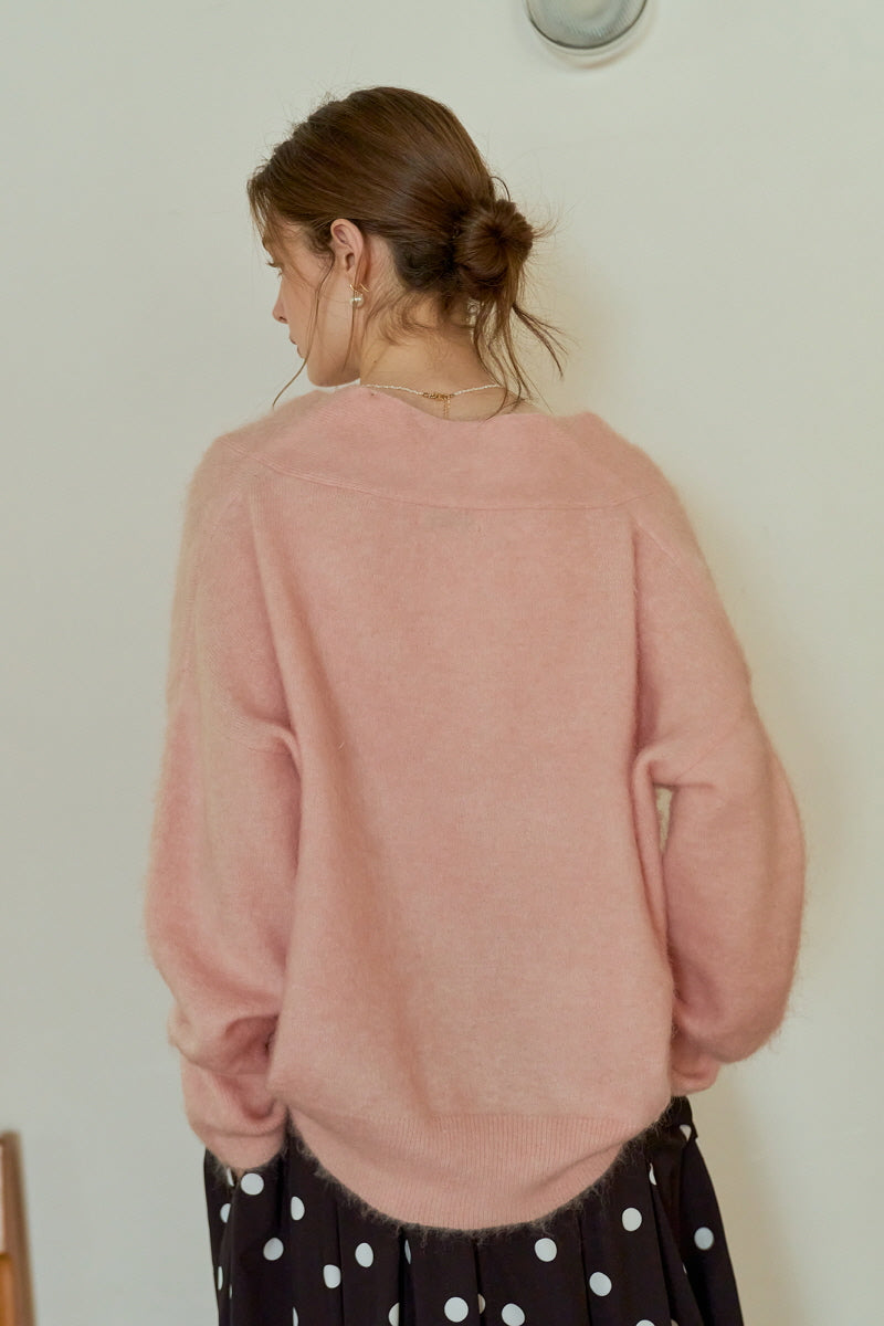 V-Neck Loose Fit Knit Top