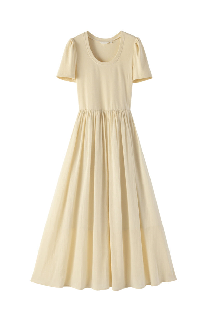 French Vintage U-Neck Slim Dress