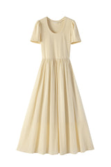 French Vintage U-Neck Slim Dress