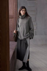 Asymmetric Layered Wrap Skirt