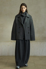Large Lapel Double-Breasted Reversible Jacket