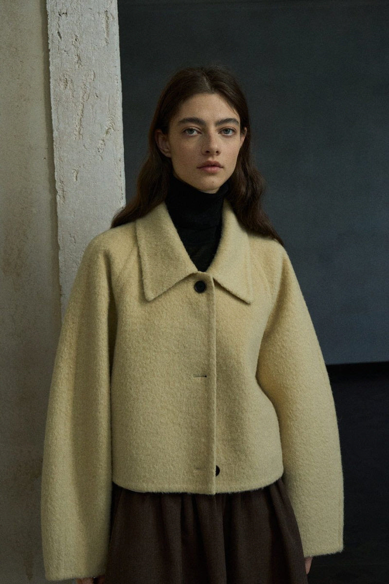 Truncated Lapel Raglan Jacket