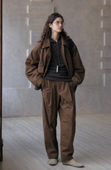 Pleated Curved Slacks