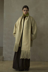 Reversible Tassel-Scarf Duffle Jacket