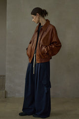 Distressed Loose Leather Jacket