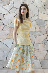 Vintage Pleated A-Line Umbrella Skirt