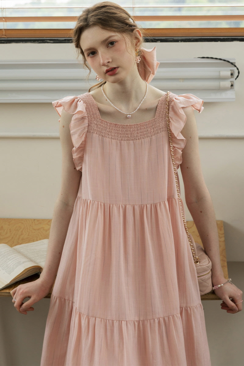 Lazy Fly Sleeve Cake Dress