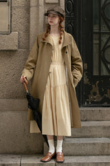 Lace-Up Loose Trench Coat Jacket