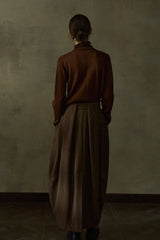 Three-Dimensional Pleated Flower Bud Skirt