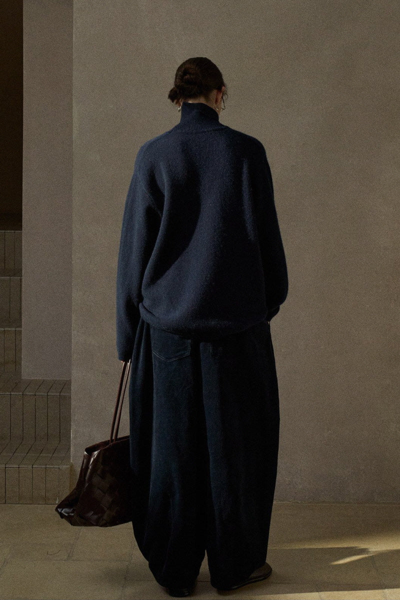 Drawstring Loose-Leg Slacks