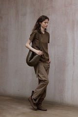 Relaxed Scimitar Wide-Leg Pants