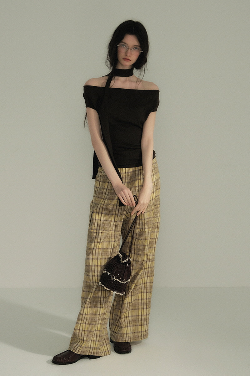Slanted One-Shoulder Knit Top