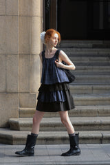 Square Neck Patchwork A-Line Dress