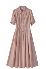 Strappy Waist Shirt Midi Dress