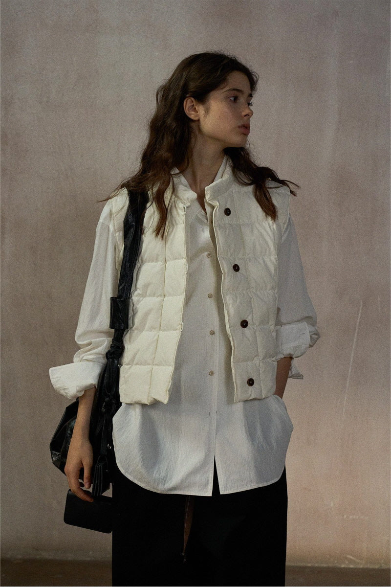 Quilted Boxy Down Vest