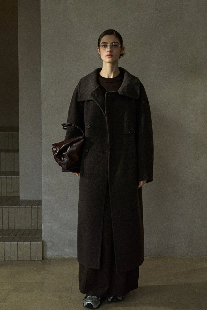 High-Neck Double-Breasted Reversible Coat