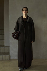 High-Neck Double-Breasted Reversible Coat