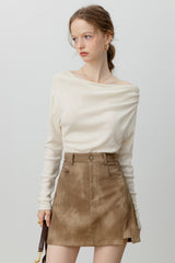 French One-Shoulder Swing Knit