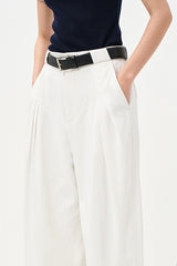 Pleated Straight-Leg Suit Pants