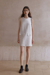 Raw Edge Crew Neck Dress