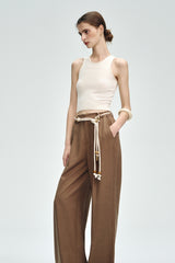 High-Waisted Wide-Leg Floor-Mopping Pants