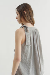 Lace-Up Streamer Halterneck Vest Top