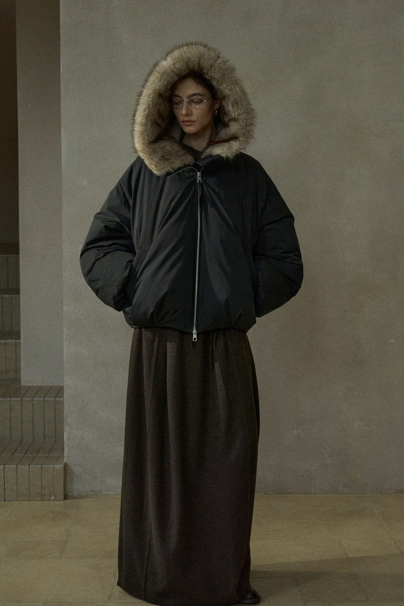 Hooded Balloon Puffer Jacket