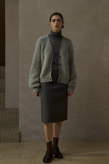 Loose V-Neck Knit Cardigan