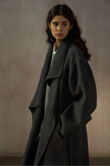 Irregular Lapel Hand-Sewn Reversible Coat