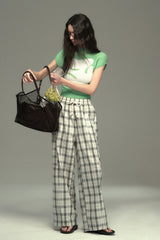 Pleated Check Flying Pigeon T-Shirt