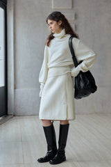 Relaxed Batwing Turtleneck Sweater