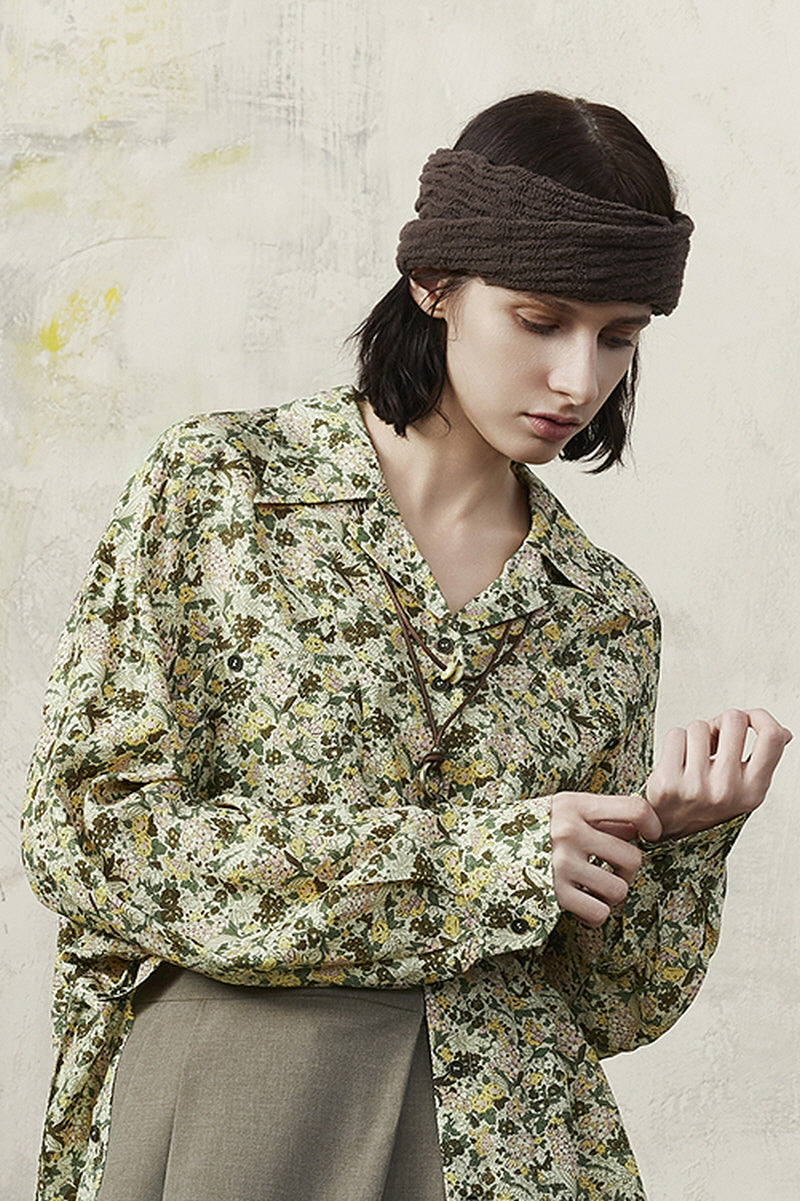 Relaxed Vintage Print Casual Shirt
